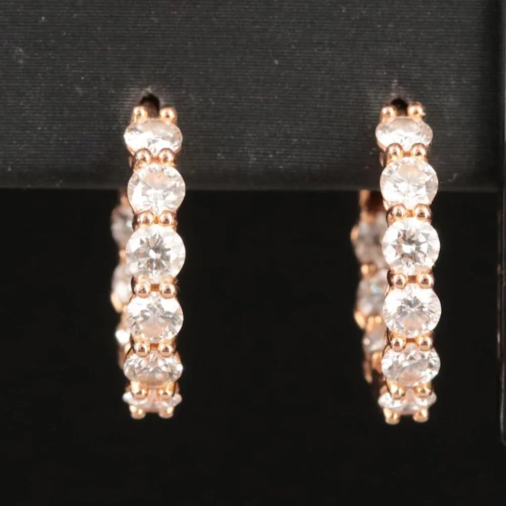 Tiffany & Co. 18K Rose Gold 1.51 CTW Inside-Out Hoop Diamond Earrings